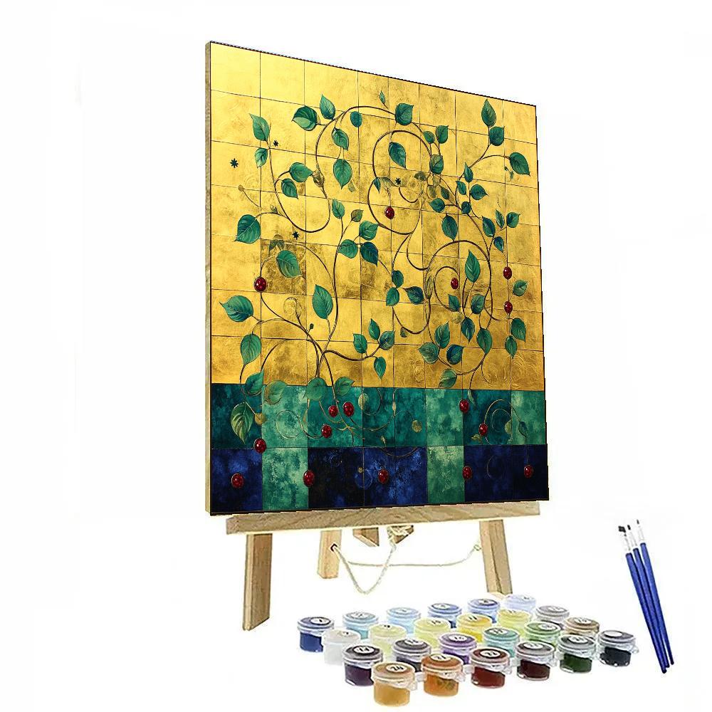 Gustav Klimt Inspired Celestial Vine Trellis Paint by numbers kits