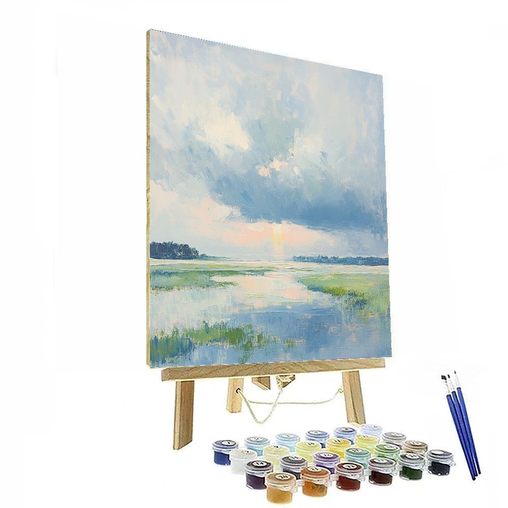 Claude Monet Inspired Storm Clearing Rainbow Mist Number painting