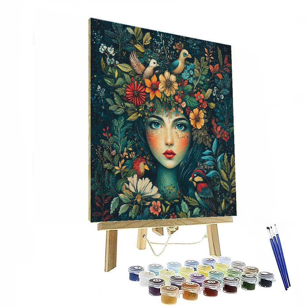 Frida Kahlo Inspired Garden Self Portrait paint by numbers