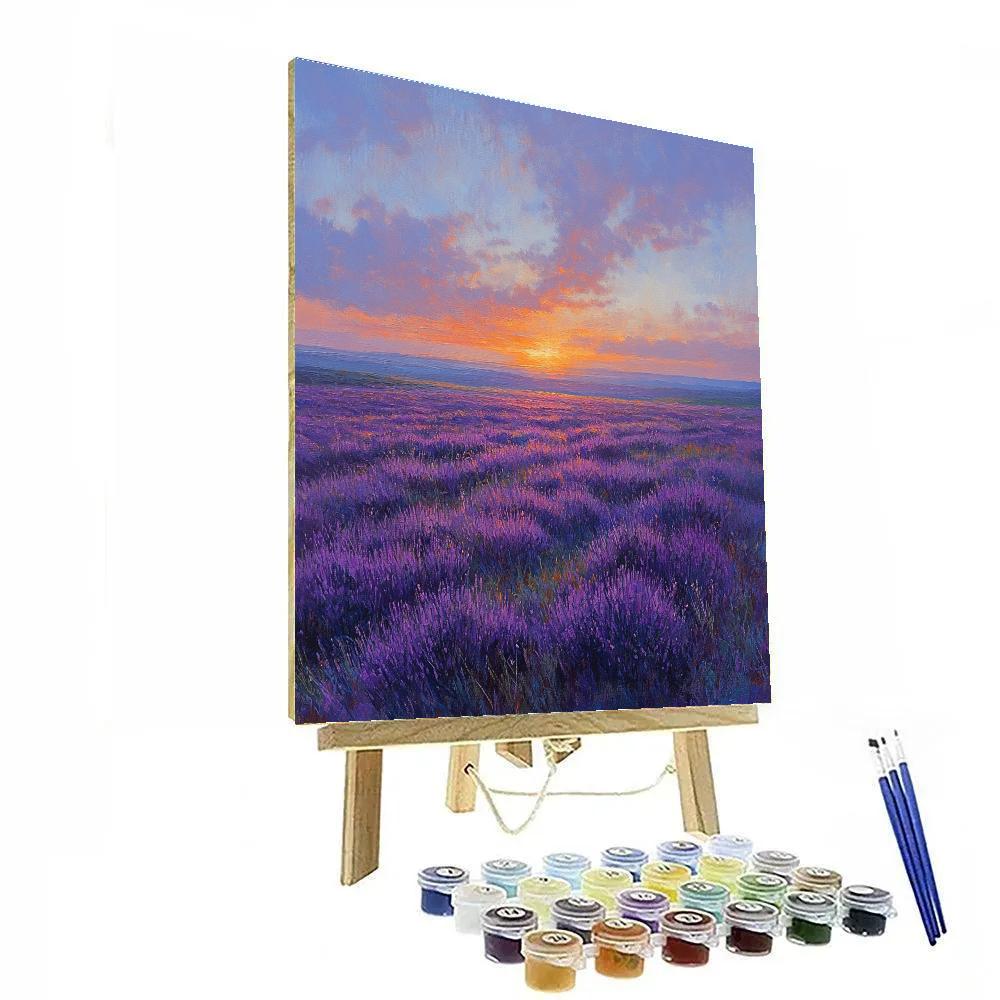 Claude Monet Inspired Heather Moor Violet Sunset paint by number