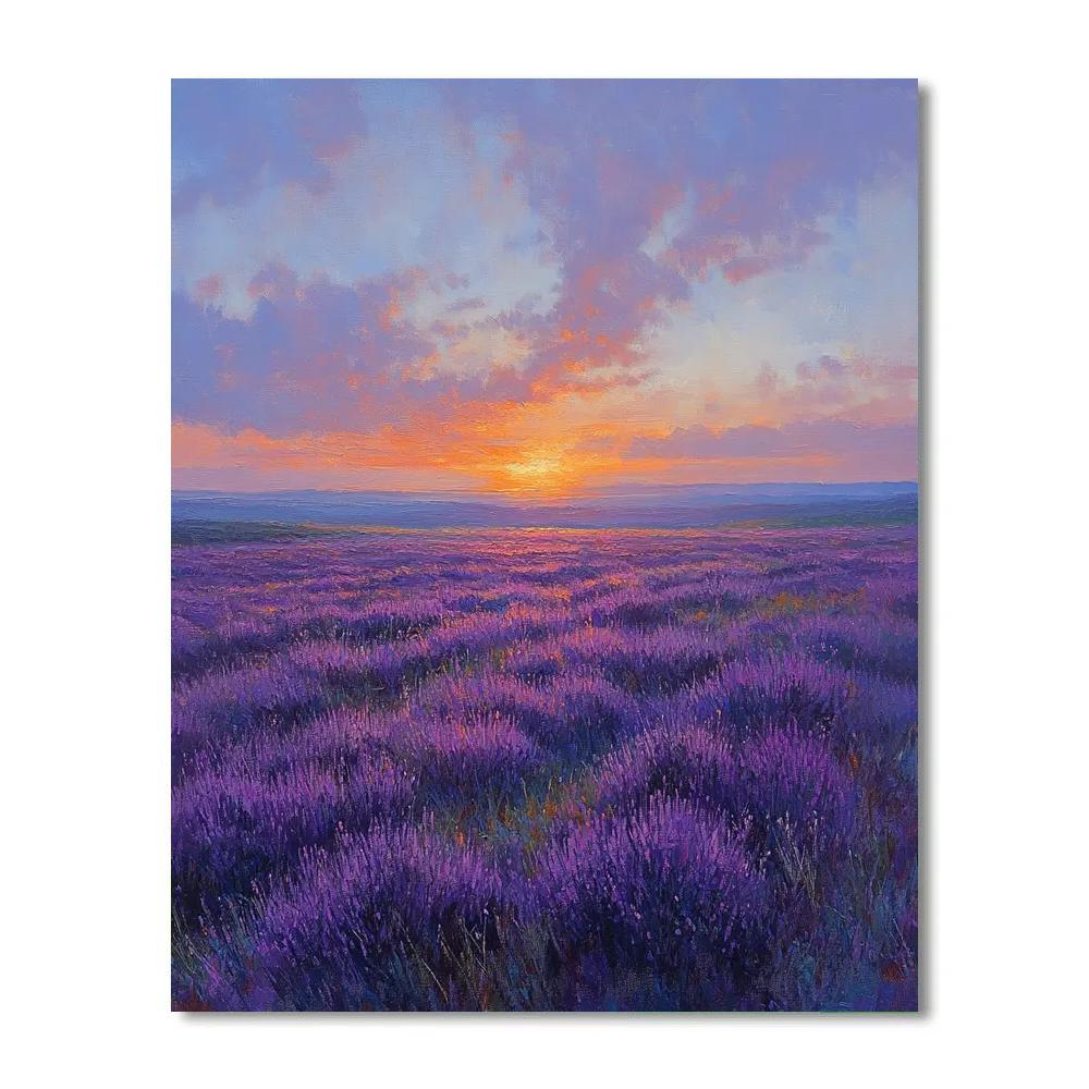Claude Monet Inspired Heather Moor Violet Sunset paint by number