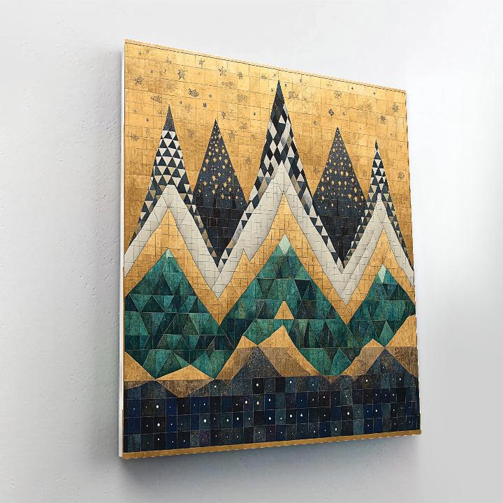 Gustav Klimt Inspired Emerald Mountain Quilt Numbered painting kits