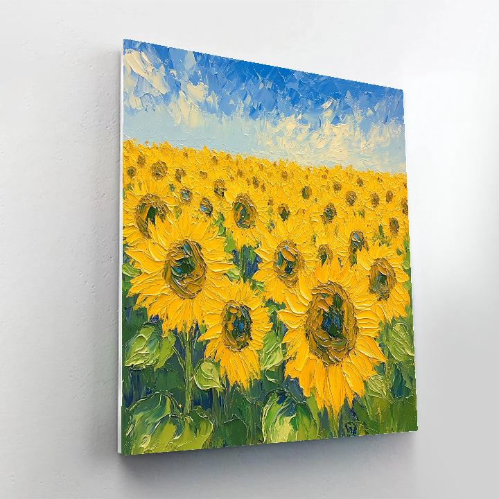 Claude Monet Inspired Sunflower Field Late Afternoon painting number kit