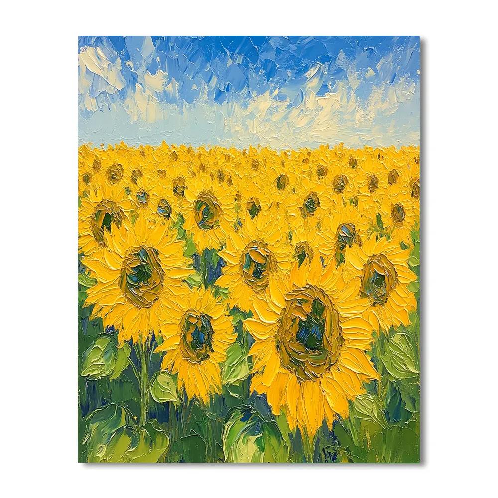 Claude Monet Inspired Sunflower Field Late Afternoon painting number kit
