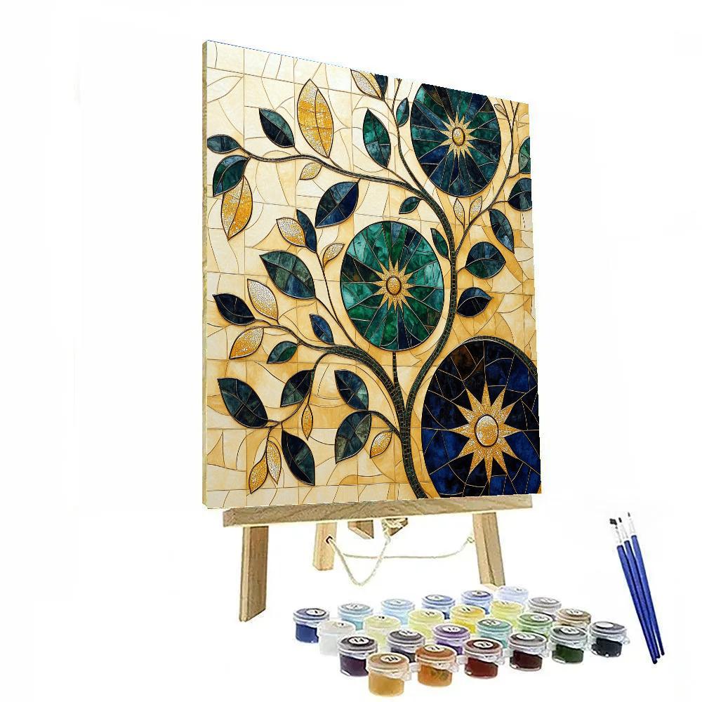 Gustav Klimt Inspired Botanical Constellation Chart Paint by numbers art