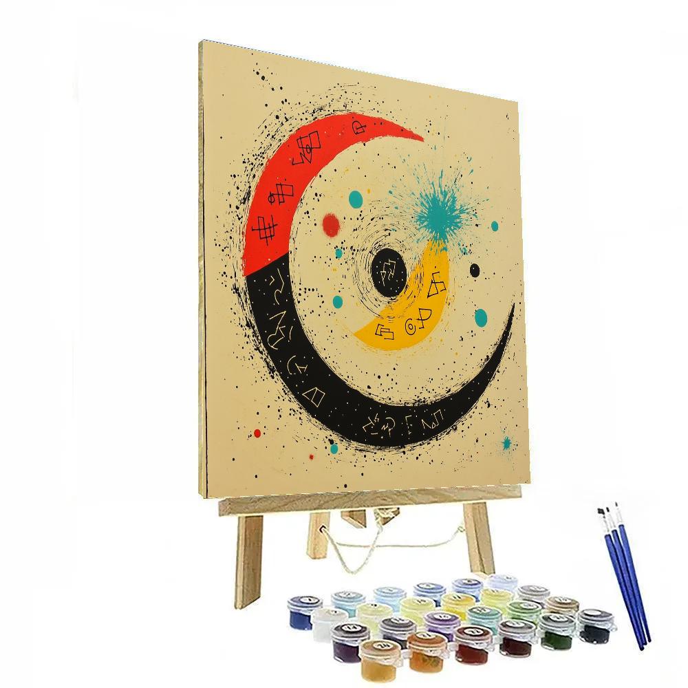 Joan Miró Inspired Nebula Alphabet Of Silence Number painting