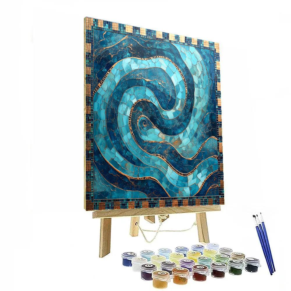 Gustav Klimt Inspired Ocean Current Arabesques Number painting