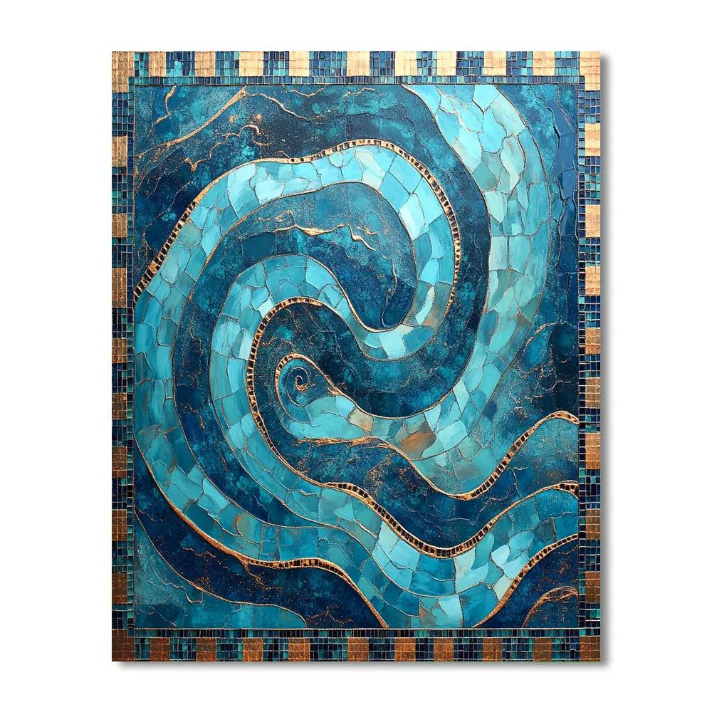 Gustav Klimt Inspired Ocean Current Arabesques Number painting