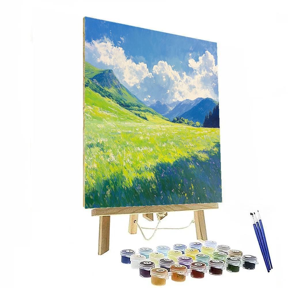 Claude Monet Inspired Alpine Meadow Cloud Shadow Drift DIY paint by numbers