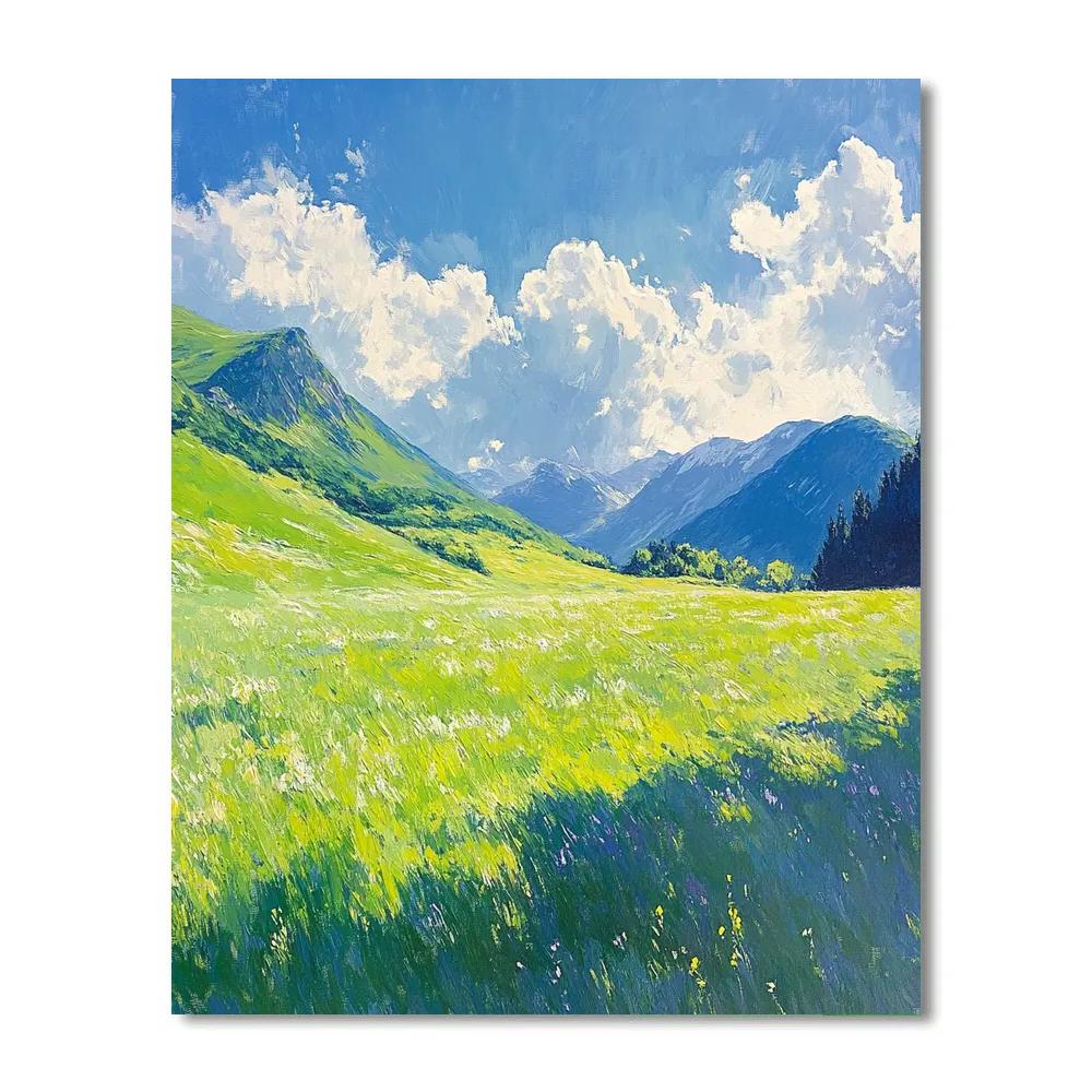 Claude Monet Inspired Alpine Meadow Cloud Shadow Drift DIY paint by numbers