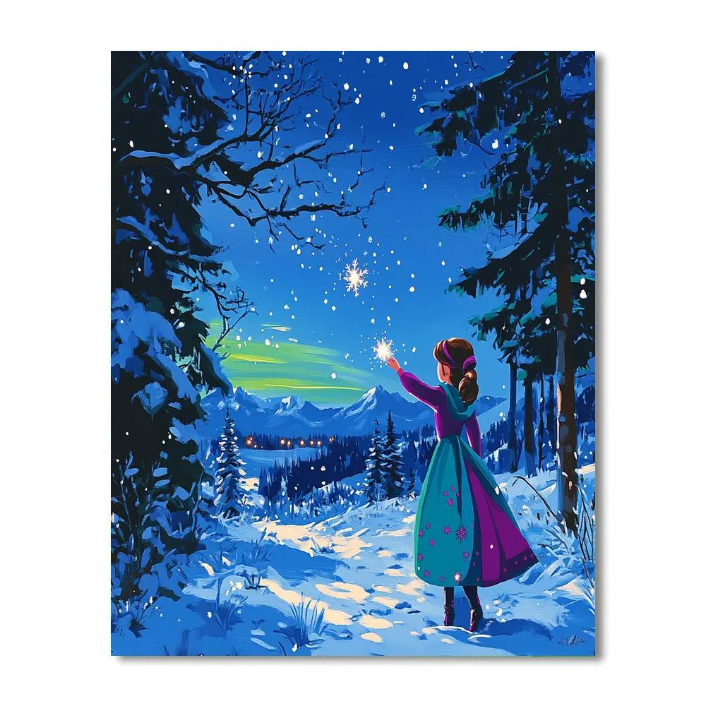 Anna Frozen Forest Starglow Adventure Disney Inspired paint by number