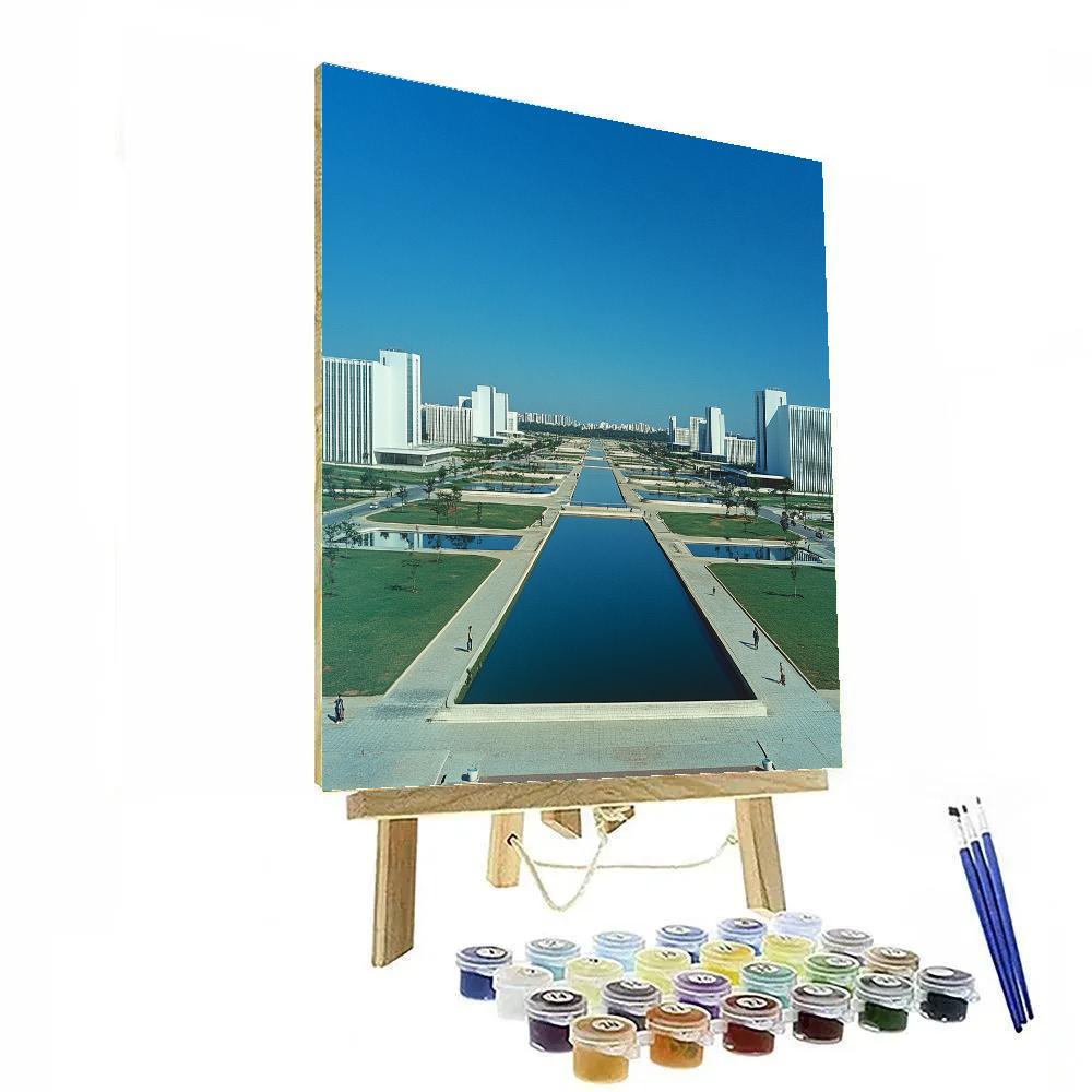 Modernist Lines Of Brasilia Esplanade Brasilia Brazil Numbered painting kits