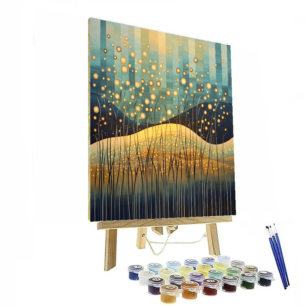 Gustav Klimt Inspired Firefly Field Of Dots Paint by numbers art