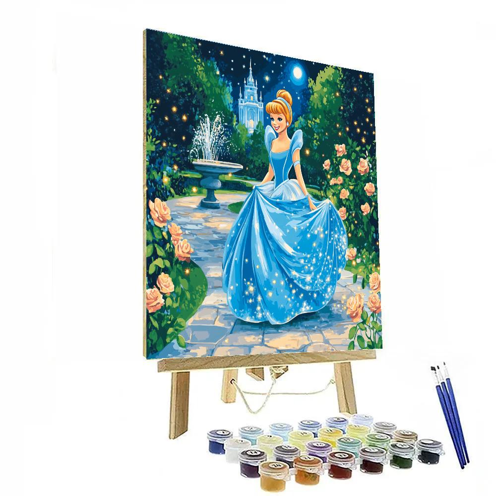Cinderella Royal Garden Evening Stroll Disney Inspired Number painting