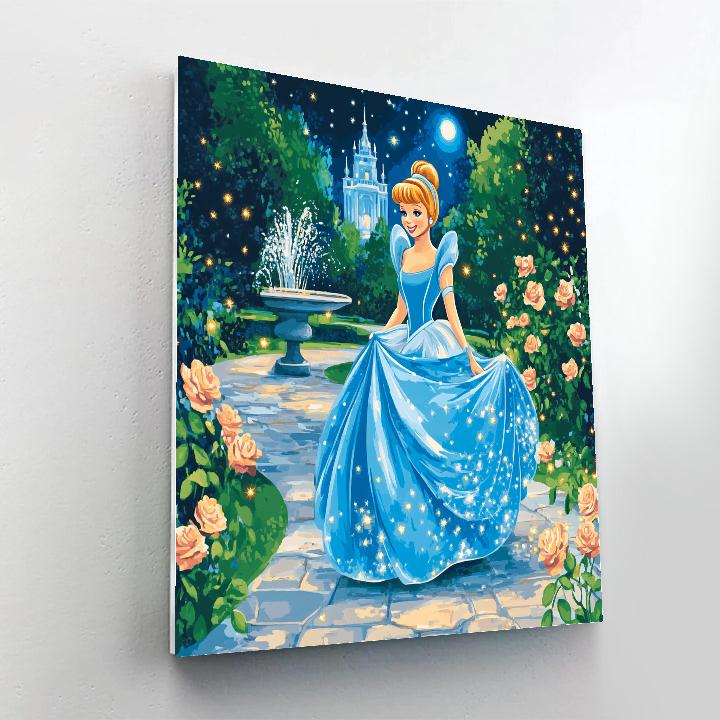 Cinderella Royal Garden Evening Stroll Disney Inspired Number painting