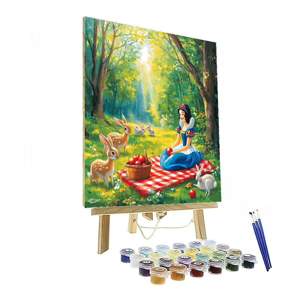 Snow White Woodland Picnic Friends Disney Inspired paint by color