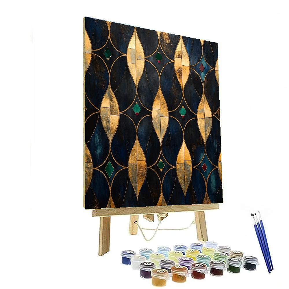 Gustav Klimt Inspired Night Garden Of Ovals Numbered painting kits