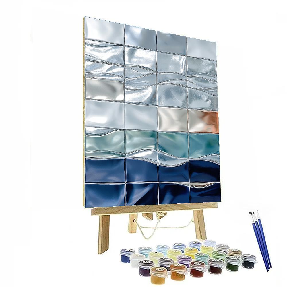 Jean-Paul Riopelle Inspired Glacial Lake Refraction Grid paint by numbers