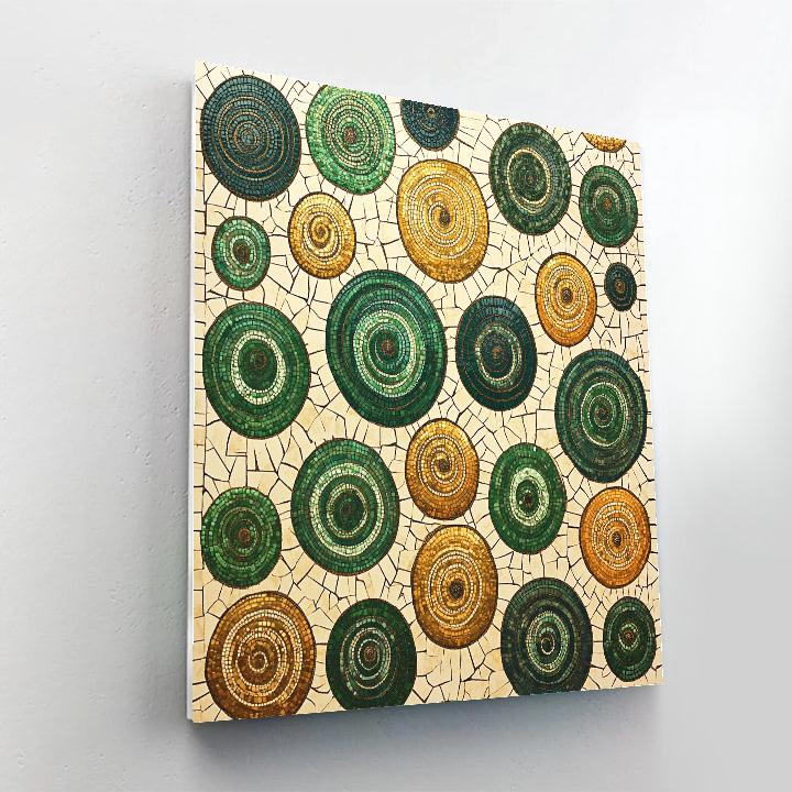 Gustav Klimt Inspired Verdant Fern Spiral Library Number painting