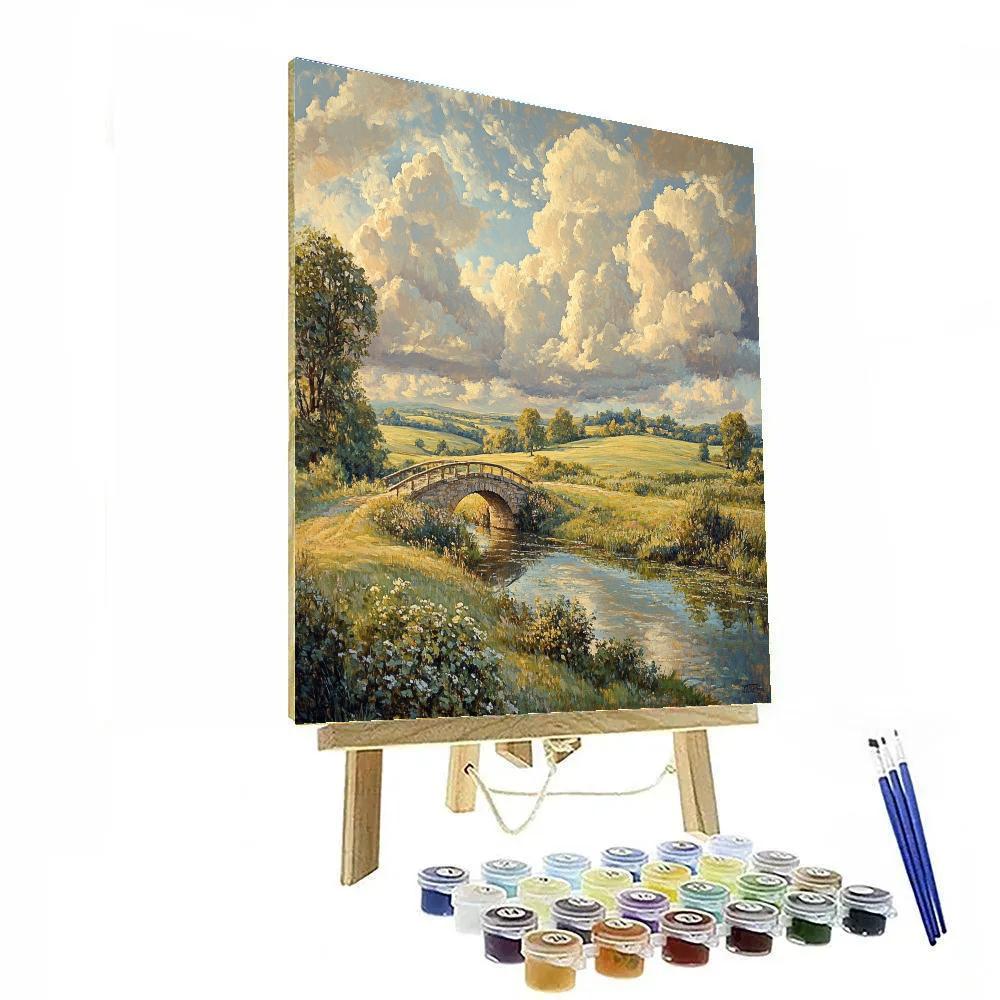 John Constable Inspired Countryside Bridge DIY paint by numbers