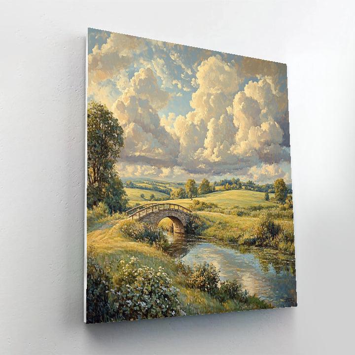 John Constable Inspired Countryside Bridge DIY paint by numbers
