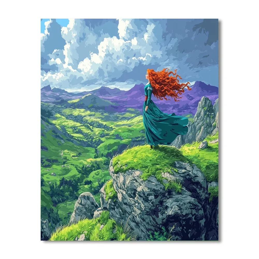 Merida Highland Cliff Wind Ride Disney Inspired paint by numbers