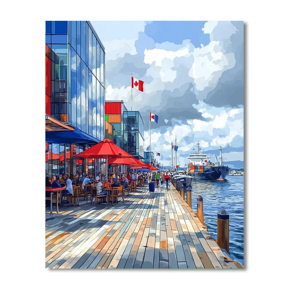 Harborfront Of Halifax From Boardwalk Halifax Canada Numbered painting kits