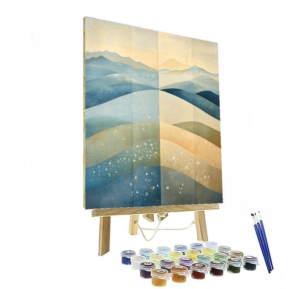 Hiroshige Inspired Four Season Wind Map In Floating Color Fields Paint by numbers art