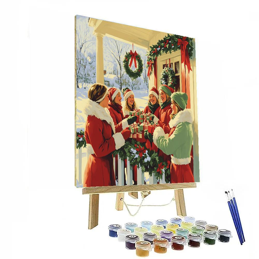 Snowy Porch Present Swap paint by numbers