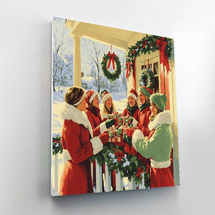 Snowy Porch Present Swap paint by numbers