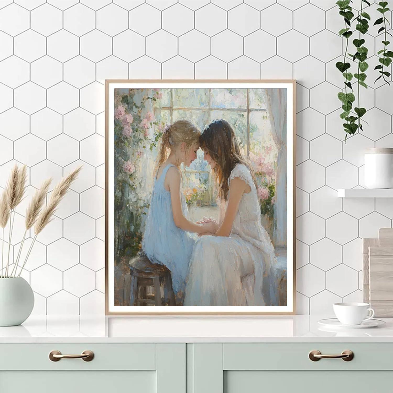 Mary Cassatt Inspired Mother And Child Number painting
