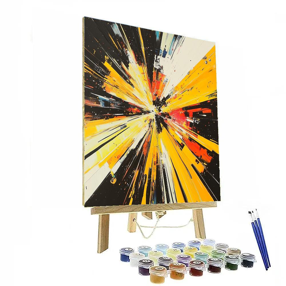 Giacomo Balla Inspired Speeding Motorcycle paint by number