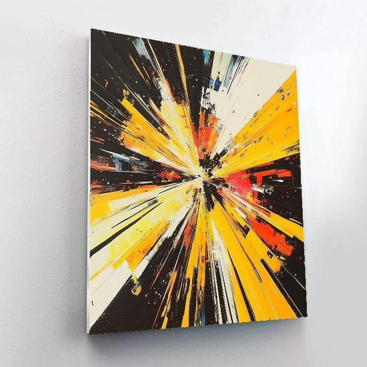 Giacomo Balla Inspired Speeding Motorcycle paint by number
