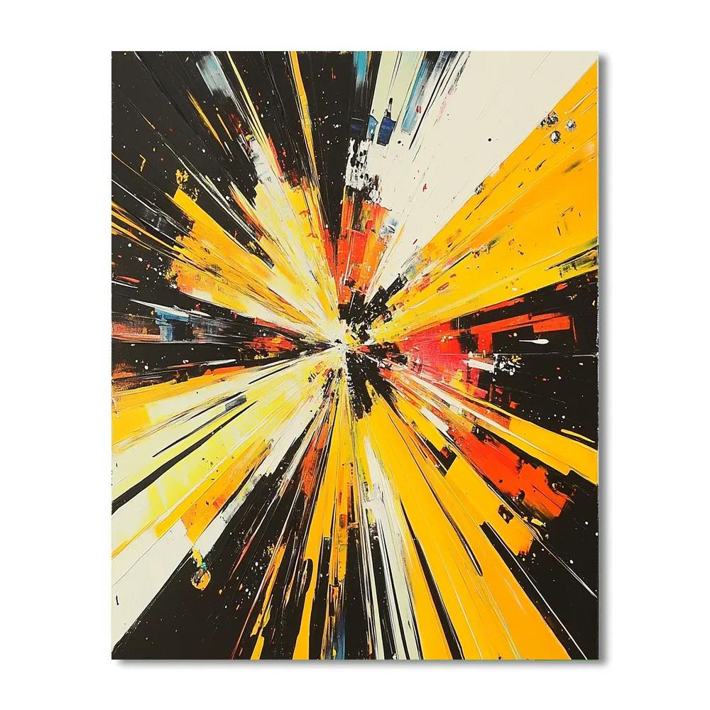 Giacomo Balla Inspired Speeding Motorcycle paint by number