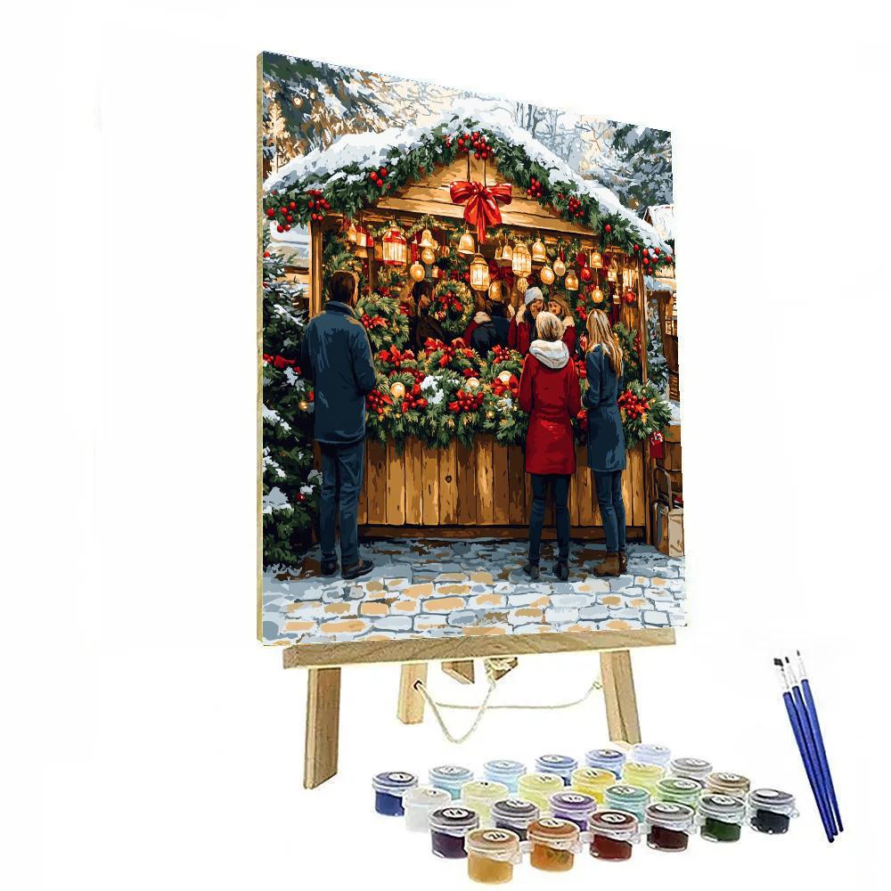Wreaths By The Market Stall Paint by numbers art