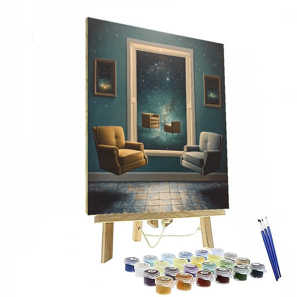 Magritte Inspired Window To The Stars Paint by numbers art