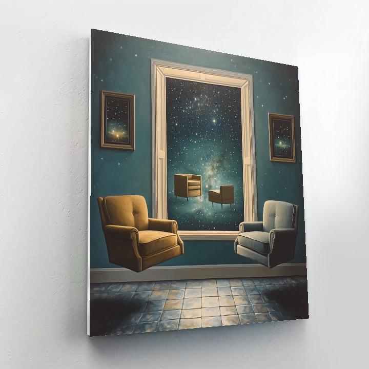 Magritte Inspired Window To The Stars Paint by numbers art