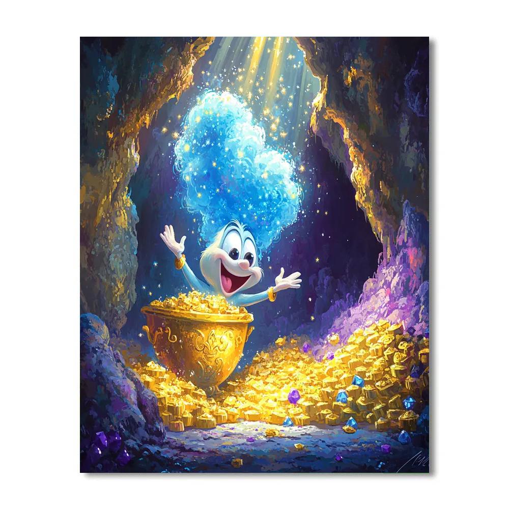 Genie Cosmic Cave Laughs Disney Inspired Number painting