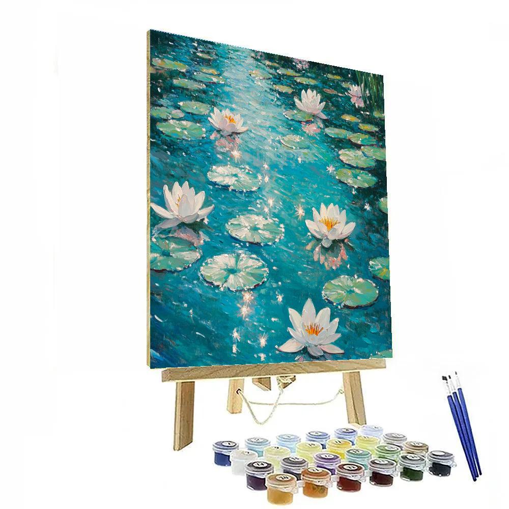 Claude Monet Inspired Summer Pond Dragonfly Glints DIY paint by numbers