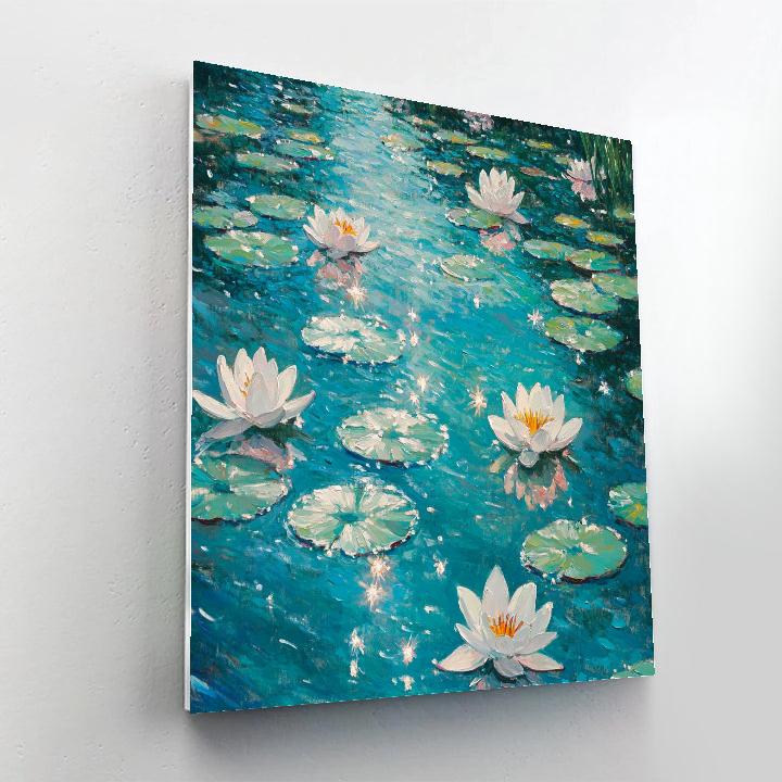 Claude Monet Inspired Summer Pond Dragonfly Glints DIY paint by numbers