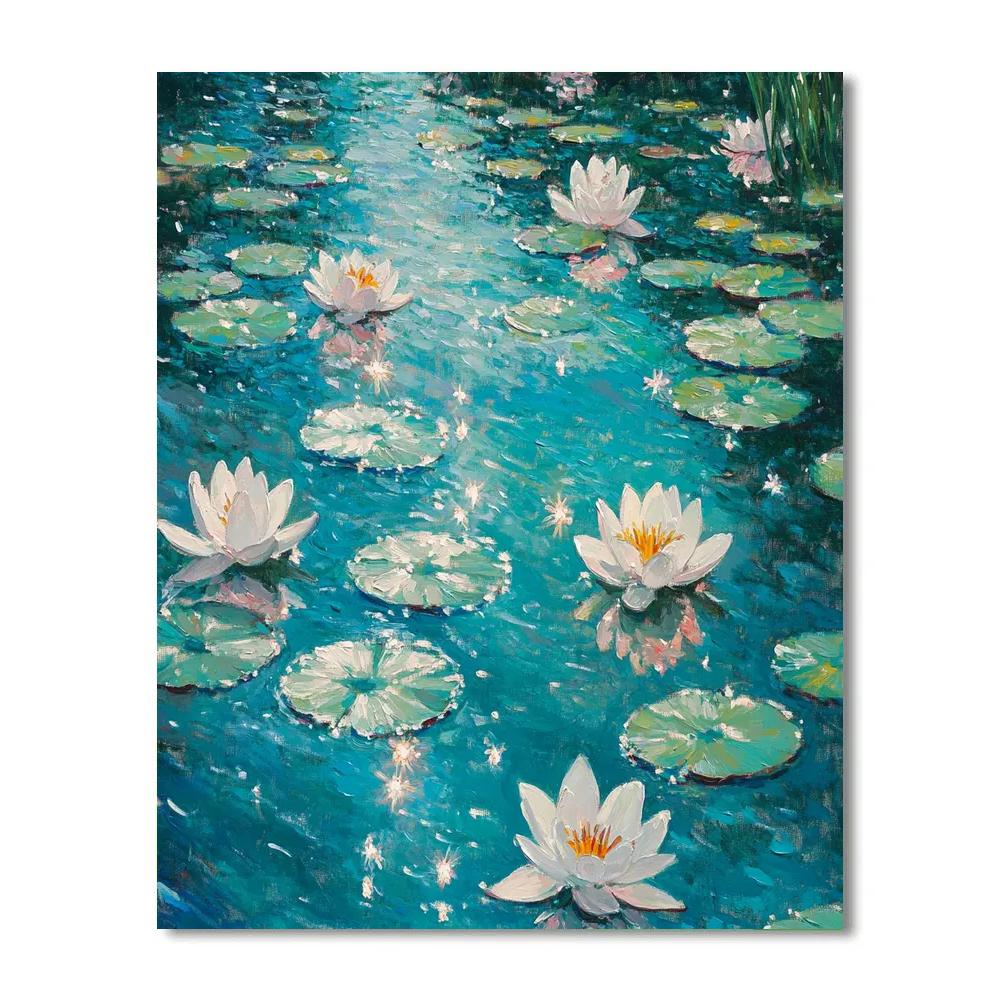 Claude Monet Inspired Summer Pond Dragonfly Glints DIY paint by numbers