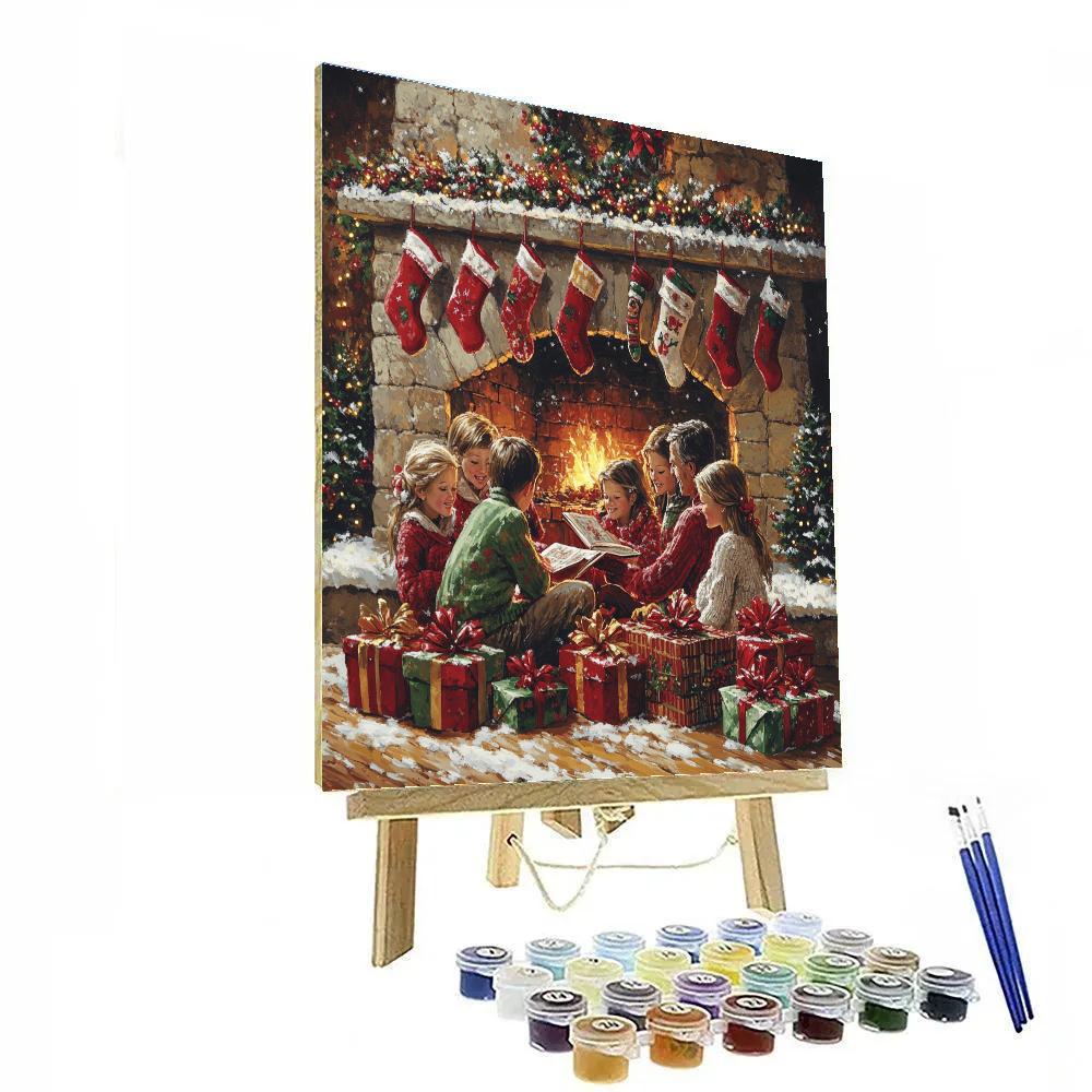 Mantle Of Stockings And Stories Paint by numbers art