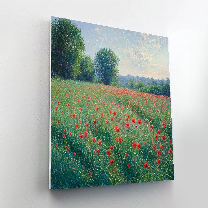 Claude Monet Inspired Meadow Poppy Flicker Light Numbered painting kits
