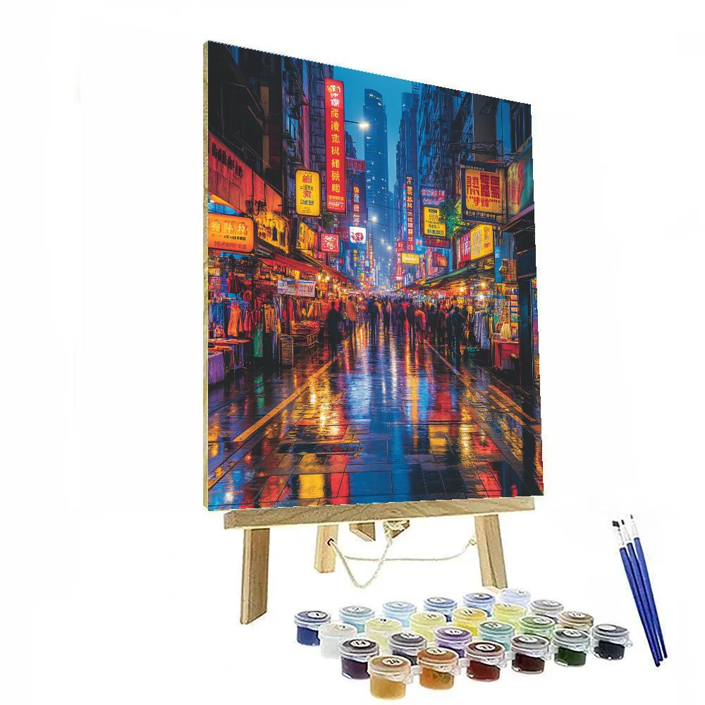 Night Market Streets Of Taipei Ximending Taipei Taiwan DIY paint by numbers