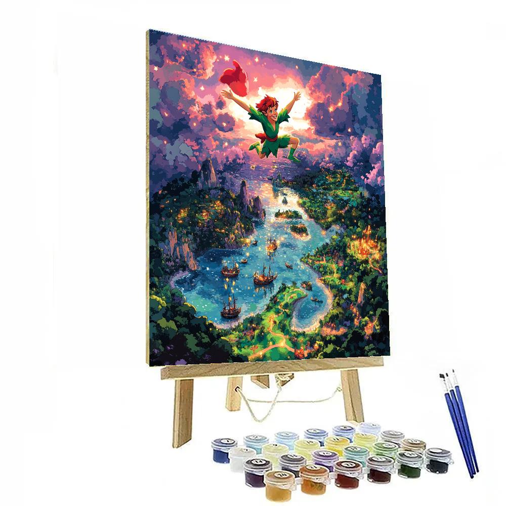 Peter Pan Neverland Sky Soar Disney Inspired paint by numbers
