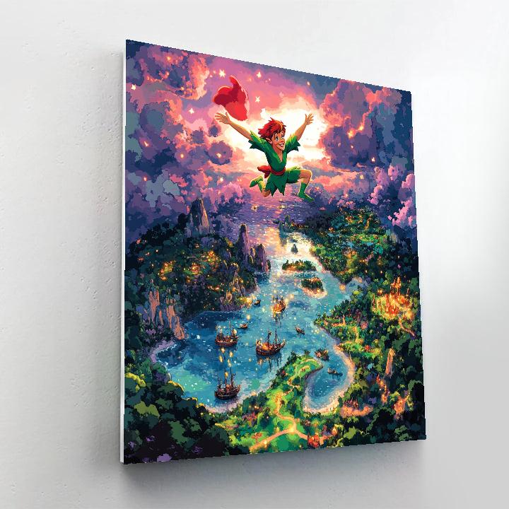 Peter Pan Neverland Sky Soar Disney Inspired paint by numbers