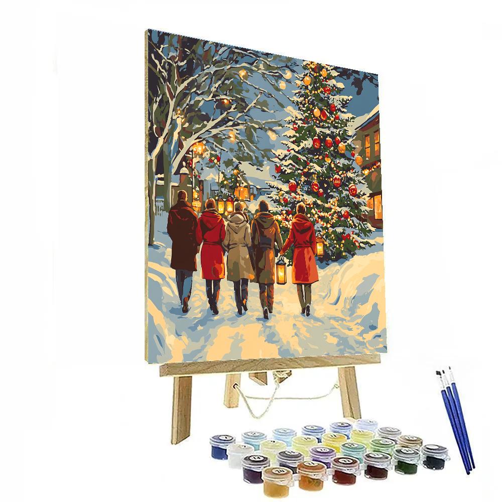 Lantern Walk To The Tree painting number kit