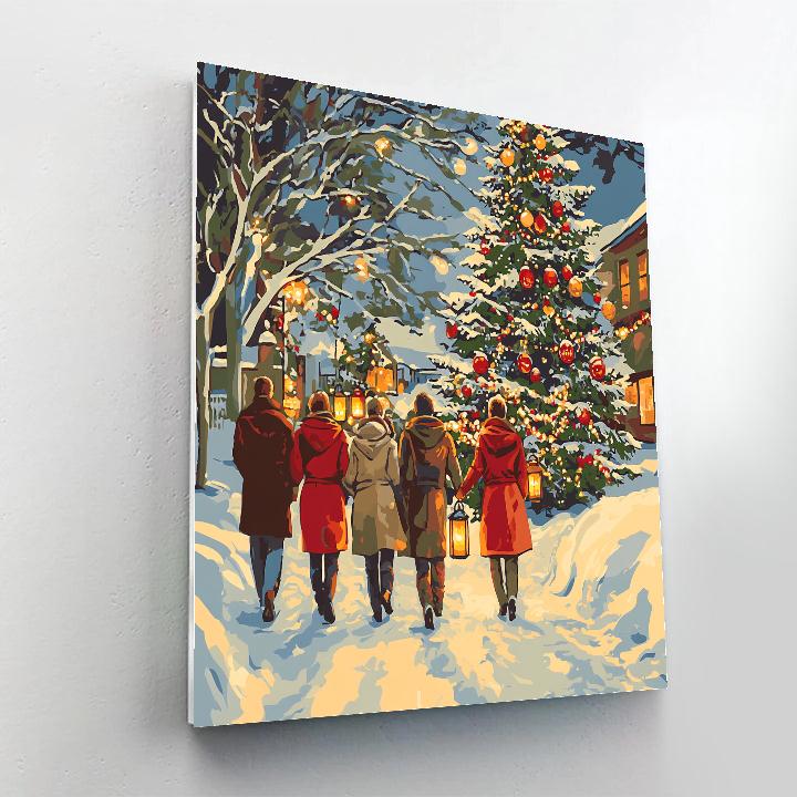 Lantern Walk To The Tree painting number kit