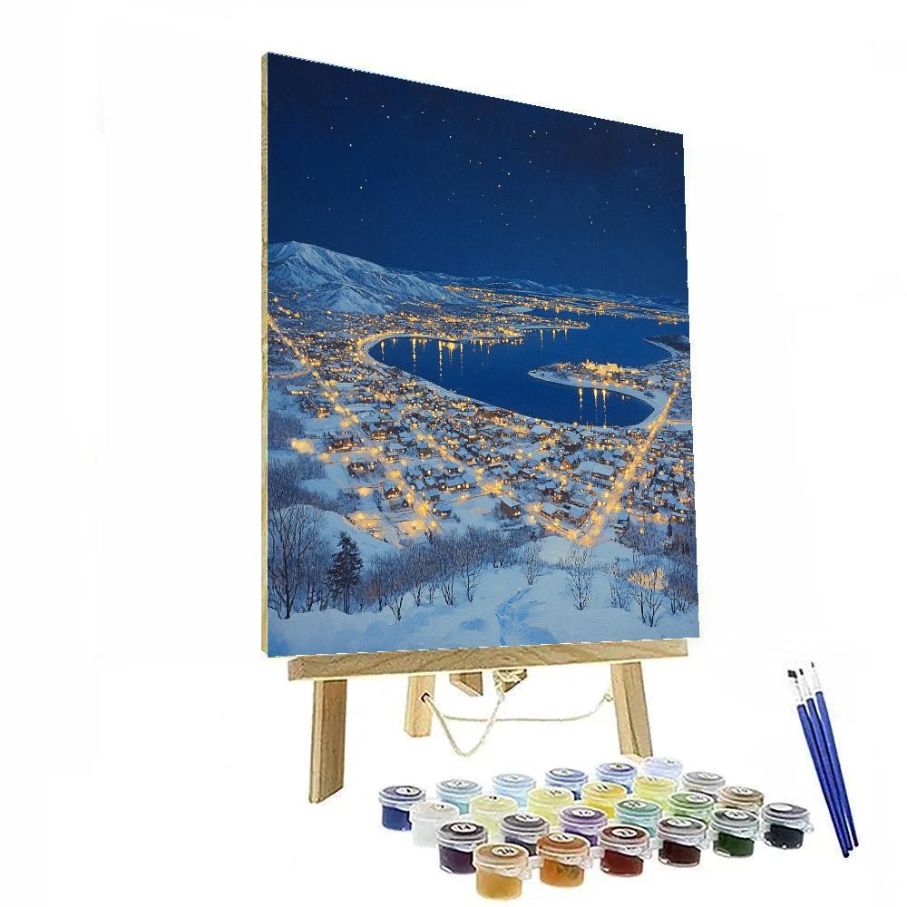 Snowy View From Mount Hakodate Over Hakodate Japan DIY paint by numbers