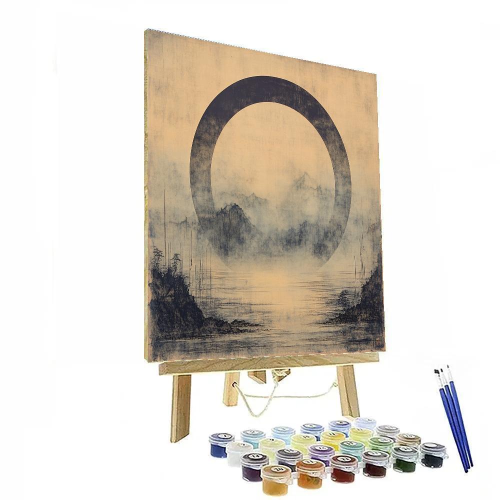 Zhao Mengfu Inspired Lunar Eclipse Shadow Poem Painting by numbers kit